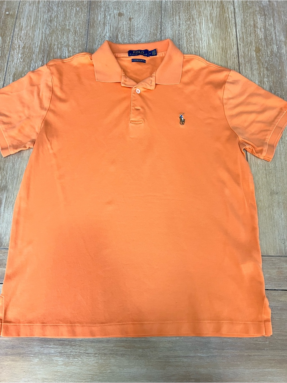 Ralph Lauren Orange Pique Polo with Embroidered Pony